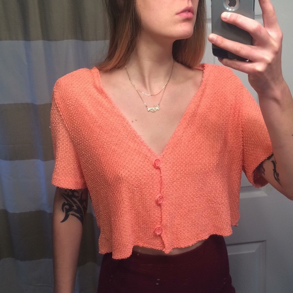 Vintage Peach Crop Top - Picture 1 of 7